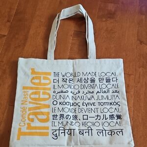 NEW Conde Nast Traveler Canvas  Tote Bag with Multilingual Print